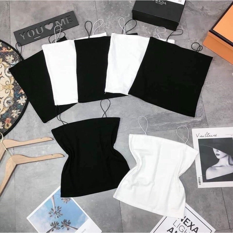 Áo bra 2 dây sợi bún dáng body chất cotton phong cách hàn quốc