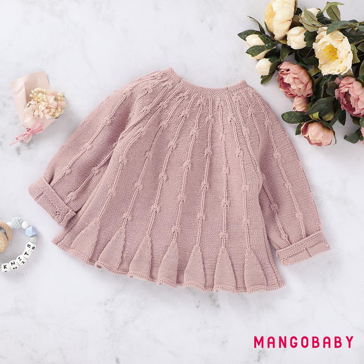 Áo khoác cardigan dệt kim màu trơn đáng yêu cho bé gái