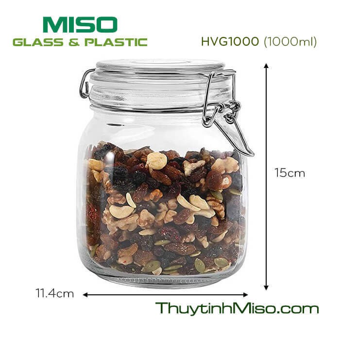 HŨ THUỶ TINH NẮP CÀI ( dung tích 500-750-1000-1500-2000-3000-3800ml ) Siêu Kín để bảo quản nhiều loại thực phẩm