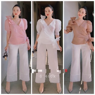 Sét áo tơ quần ống suông size S