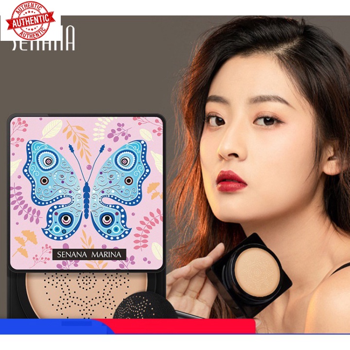 [Mã giảm giá] 🌈🍓🦋 Phấn Nước BB Cream Hình Bướm Senana Maria Kèm Bông Tán Hình Nấm Siêu Tiện Lợi