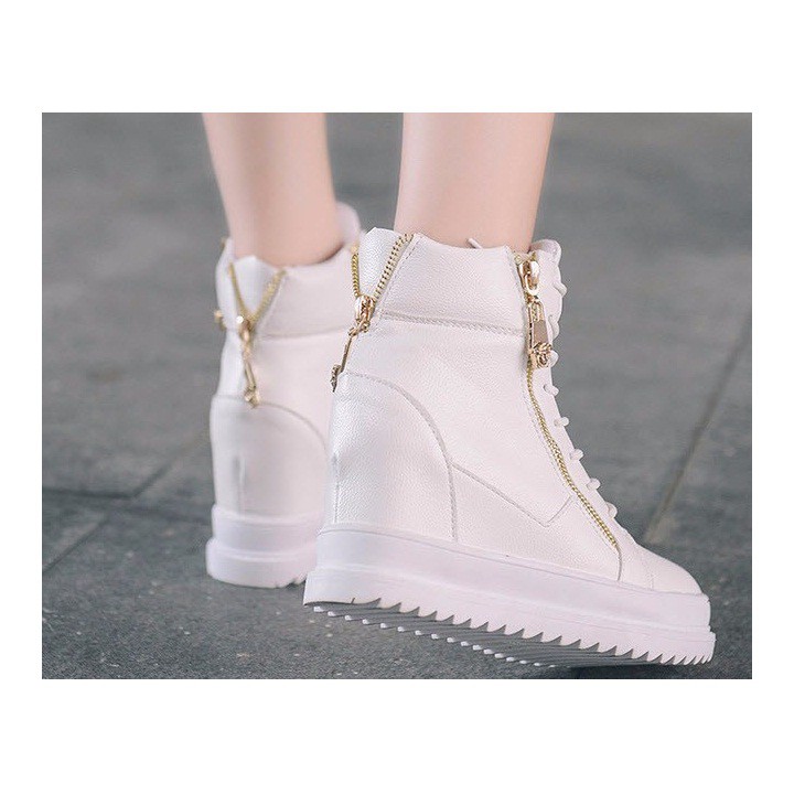 Giày boot nữ cổ cao cá tính B042T (Trắng) | BigBuy360 - bigbuy360.vn
