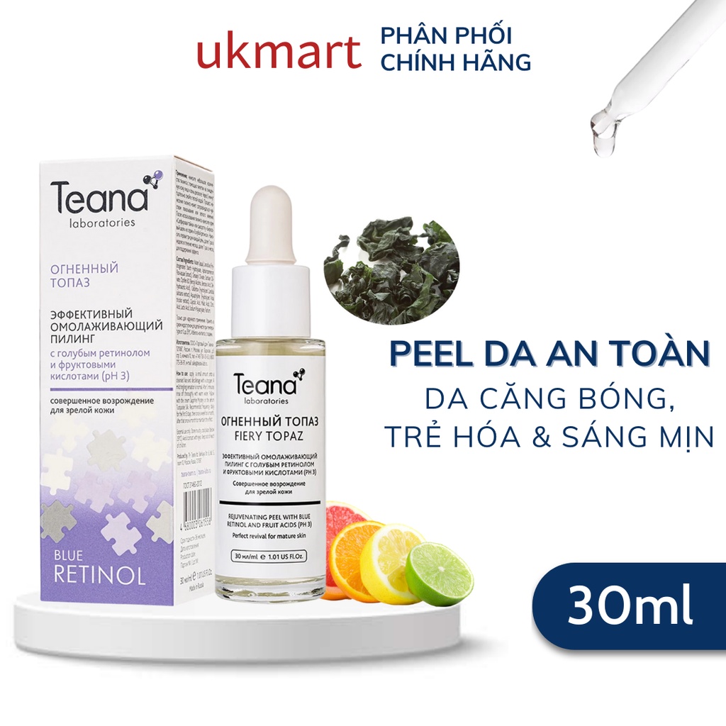 Serum Teana Blue Retinol Peel Da Căng Bóng Giảm Mụn, Làm Săn Chắc Mờ Thâm Nám Sẹo Và Trẻ Hoá Da 30ml