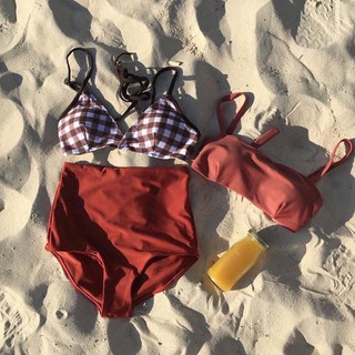 Bikini cột nơ caro đỏ( kèm hình thật)