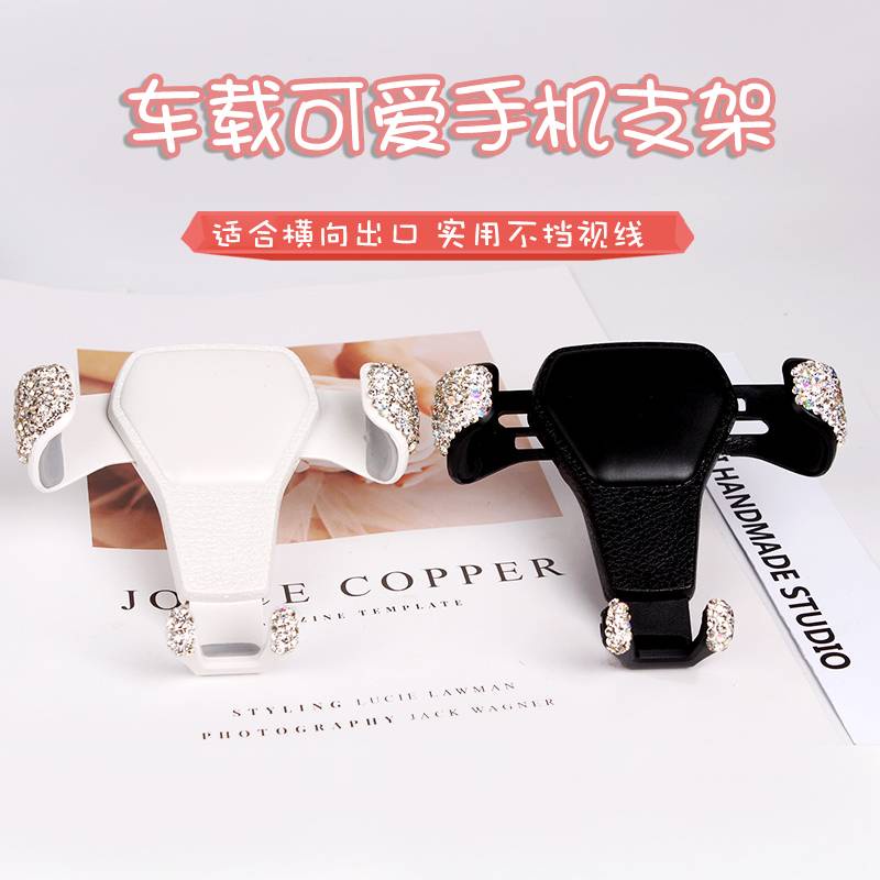 Giá Đỡ Điện Thoài Cài Cửa Gió Oto Đính Đá Sang Trọng