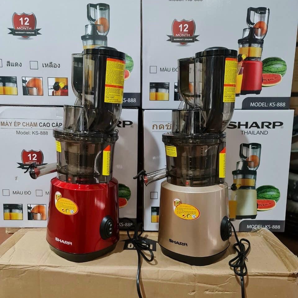 Máy ép chậm Sharp KS-888 - Máy ép trái cây Sharp - Mẫu 2022 cổ ép to ép nguyên quả