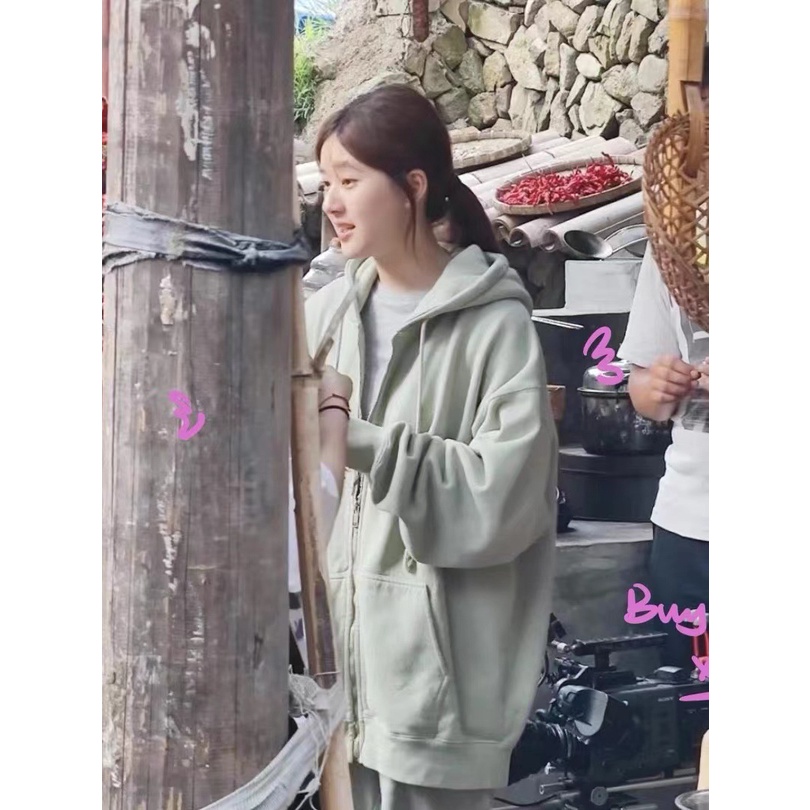 Áo Khoác Cardigan Có Khóa Kéo Màu Trơn Dáng Rộng Thời Trang Mùa Thu Cho Nữ  Brandy Melville BM 2022