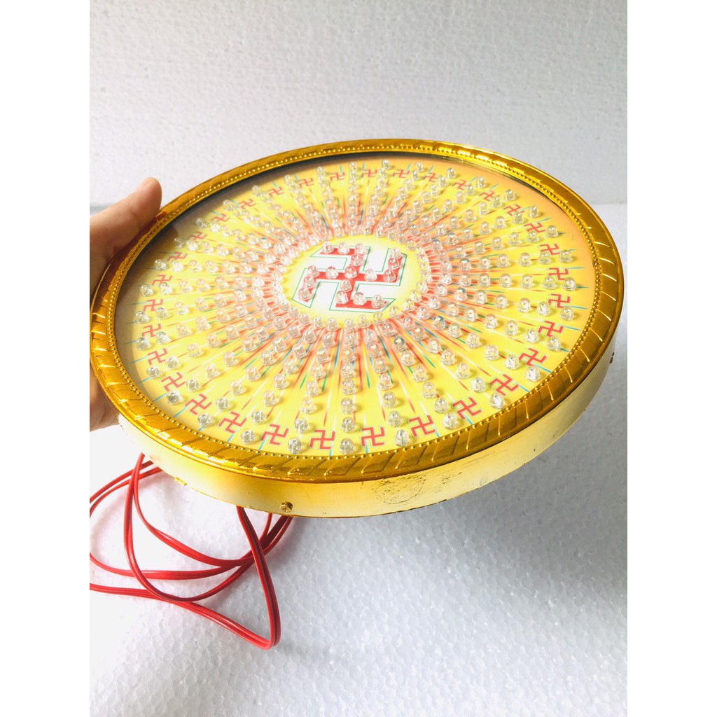 Đèn trang trí hào quang chữ vạn 32 kiểu ánh sáng đẹp 15cm,18cm,22cm,25cm,30cm - PTV