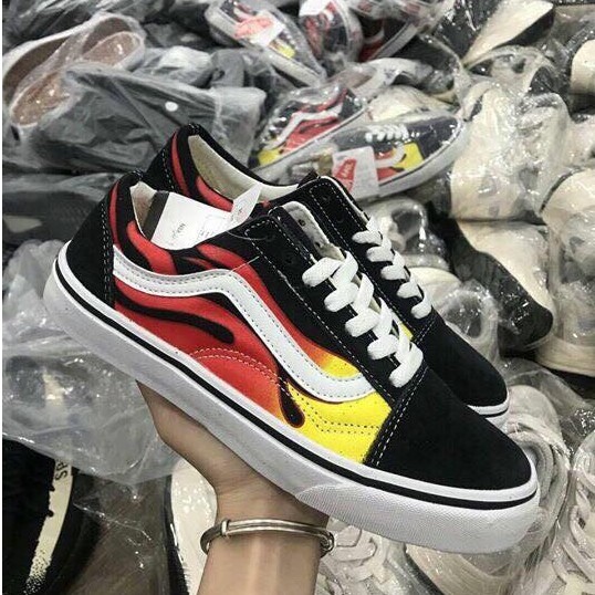 [SALE SẬP SÀN] Giày Vans Old Skool Lửa Đen Nam Nữ