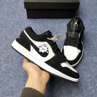 Giày Jordan 1 low Panda màu đen trắng nam nữ, Giày sneaker JD 1 Panda cổ thấp bản đẹp Hót 2022