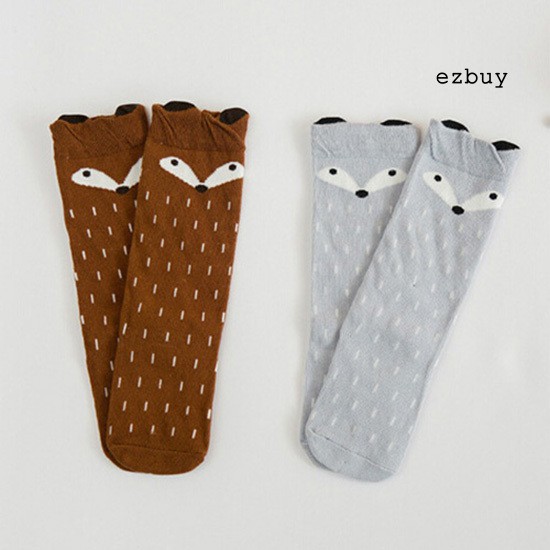 Tất Đầu Gối Chất Cotton Hoạ Tiết Chú Cáo Cho Bé Gái