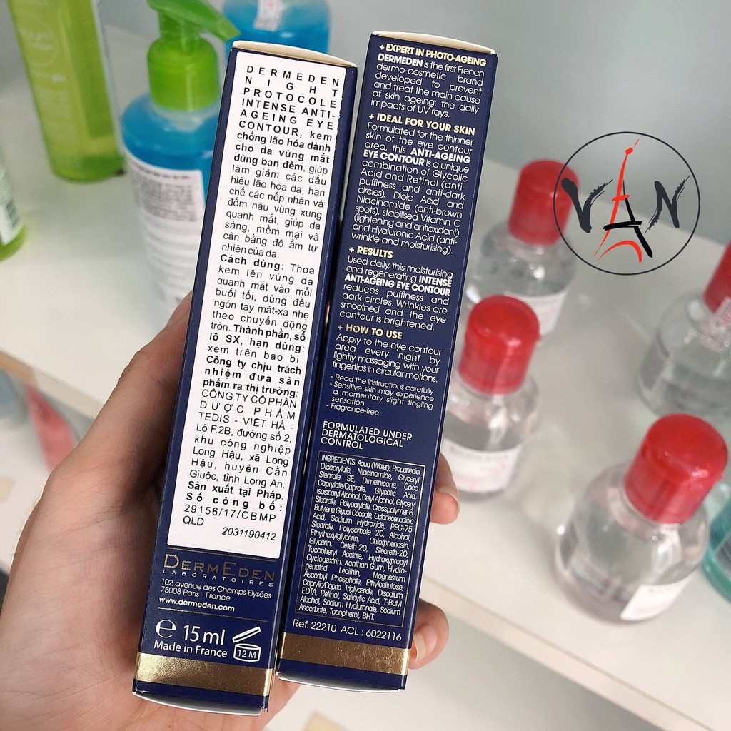[ Tem chính hãng] Kem Dưỡng Mắt, Ngăn Lão Hoá Ban Đêm Dermeden Intense Anti – Agening Eye Contour 15ml | BigBuy360 - bigbuy360.vn