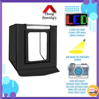 Hộp chụp ảnh, Hộp chụp hình sản phẩm PULUZ size 60cm dàn đèn led siêu sáng gấp gọn tiện lợi