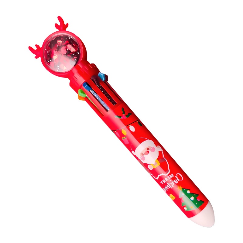 Bút Bi Bấm in Hình Ông Già Noel 0.5 Nhiều Màu Sắc