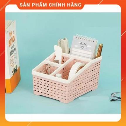 Khay Nhựa Văn Phòng 4 Ngăn Đựng Bút, Remote, Điện Thoại, Vật Dụng Tiện Ích