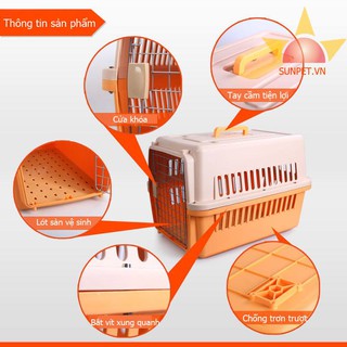 Lồng hàng không vận chuyển chó mèo (Giao màu ngẫu nhiên)