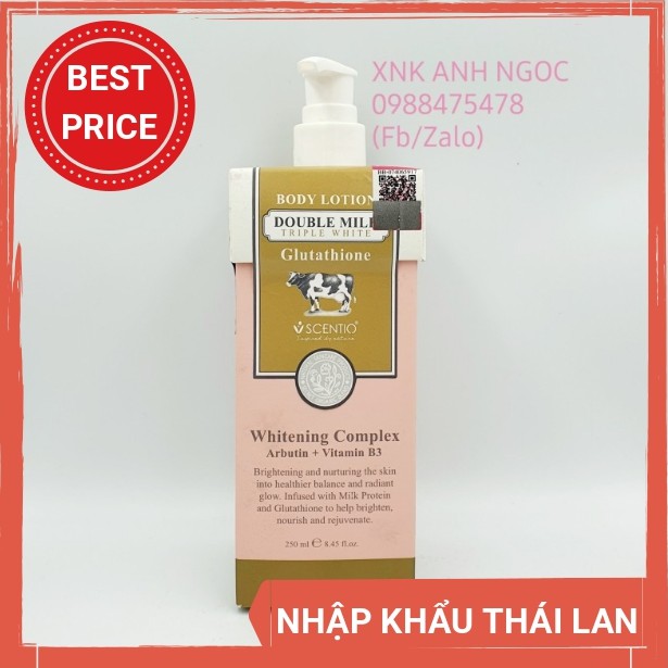 [ AUTH GIÁ CỰC TỐT ] Kem dưỡng thể Thái Lan Double Milk Triple White Body Lotion 250ml/Kem dưỡng thể trắng da chính hãng | BigBuy360 - bigbuy360.vn