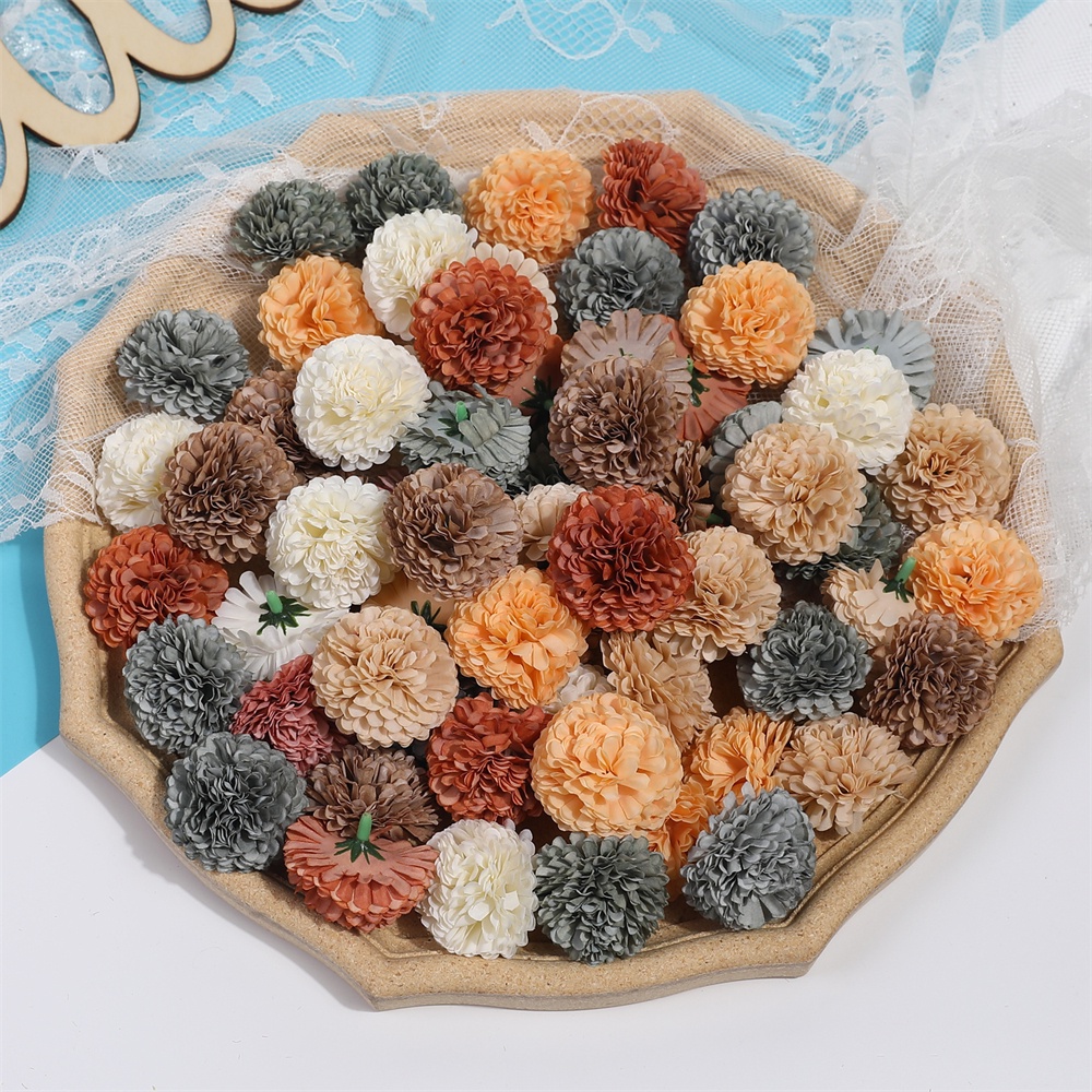 Set 5 Bông Hoa Cẩm Tú Cầu Giả 4cm Trang Trí Tiệc Cưới / Giáng Sinh / Năm Mới