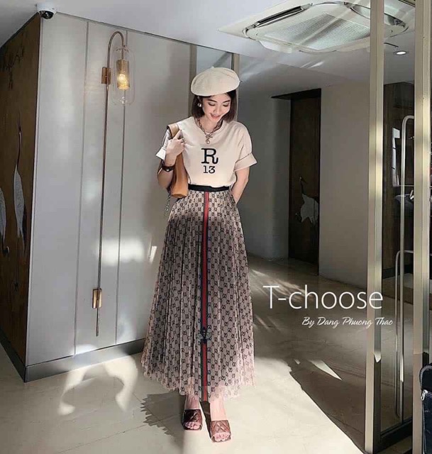 ❤️ SET ÁO THUN + CHÂN VÁY DG XẾP LY #195k