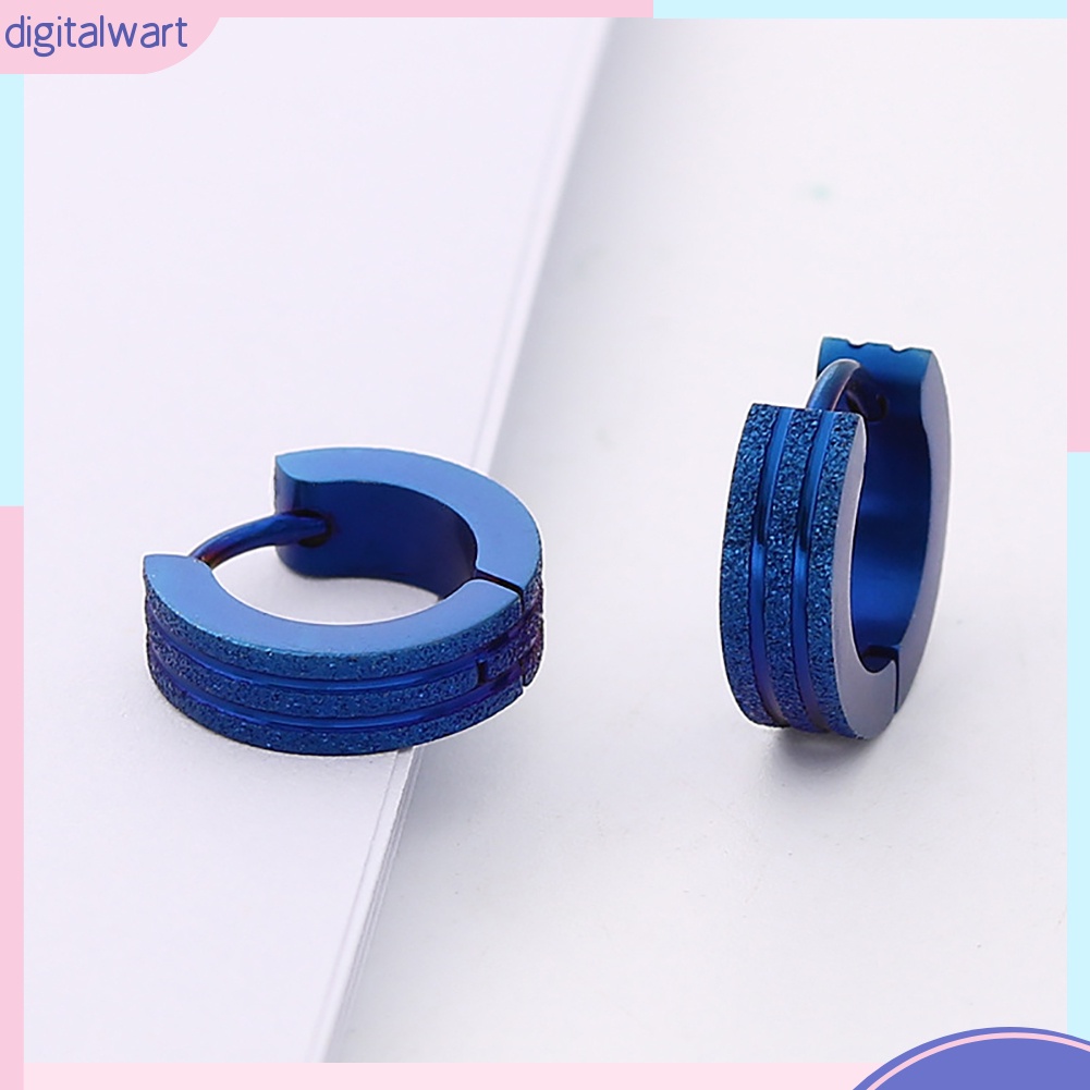 Khuyên Tai Tròn Dạng Vòng Phẳng Bằng Thép Không Gỉ Thời Trang Cá Tính Dành Cho Nam Và Nữ