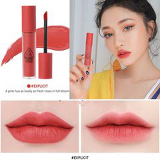 Son 3CE Soft Lip Lacquer Màu Explicit Hồng Đỏ Đất