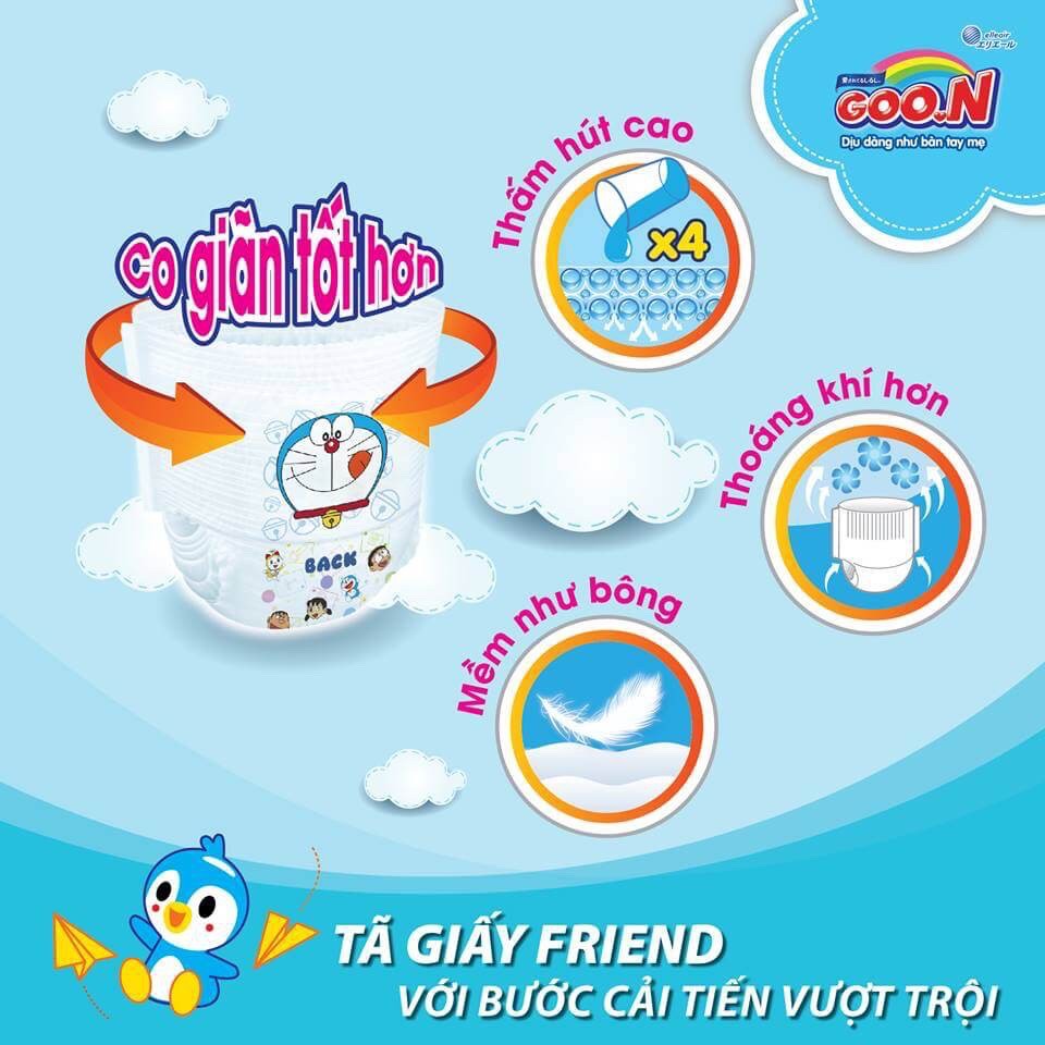 (Mẫu mới + 6 miếng cùng loại ) Tã quần Goon friend /M54/L46/XL40/XXL34  miếng