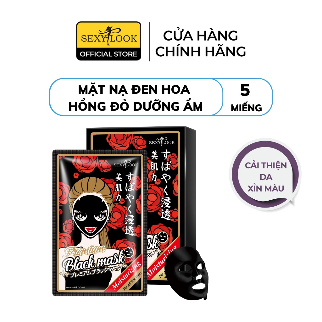 Mặt Nạ Đen SEXYLOOK Hoa Hồng Đỏ Dưỡng Ẩm Ngăn Ngừa Nếp Nhăn (5 Miếng/ Hộp)