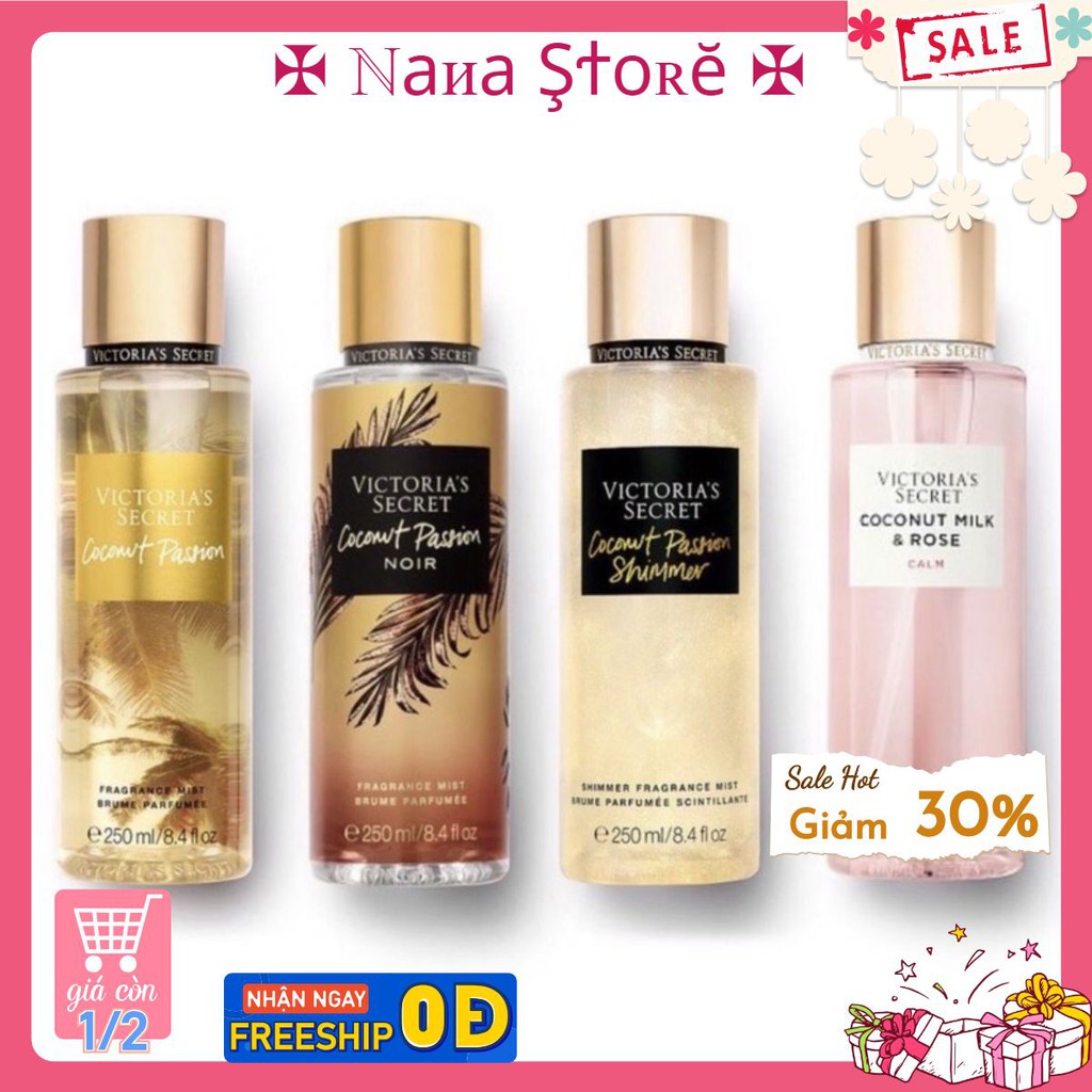 [NANASTORE]  Xịt Thơm Nước Hoa Cấp Ẩm Victoria'sSecret CocoNut Passion