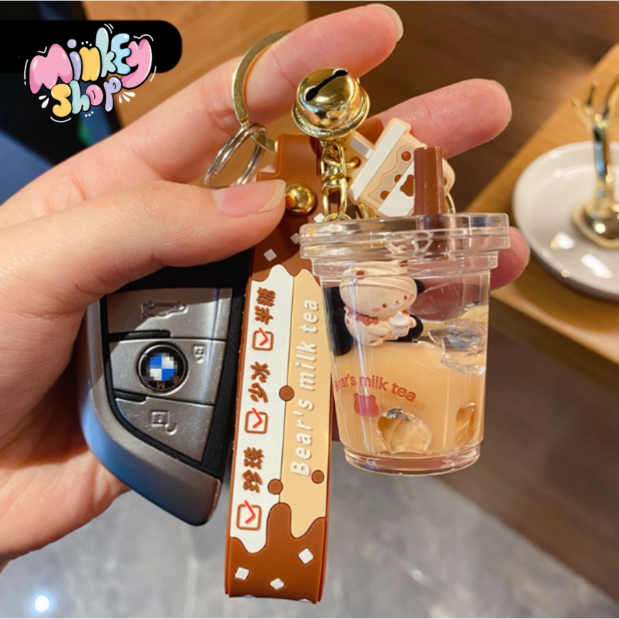 Móc Khóa Đẹp Hình Ly Trà Sữa Cute phụ kiện Túi Xách dễ thương -Minkey