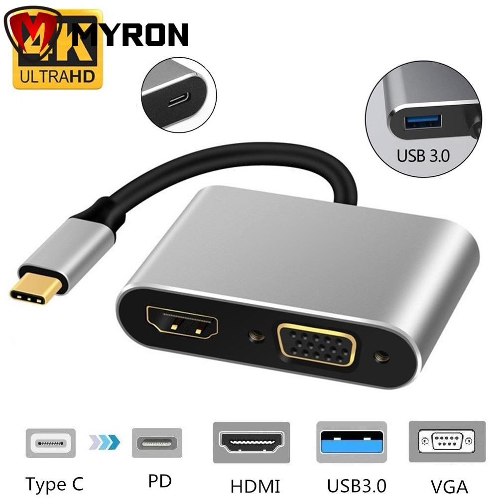 Đầu chuyển đổi Type-c sang HDMI VGA thiết kế 4 trong 1 chất lượng cao