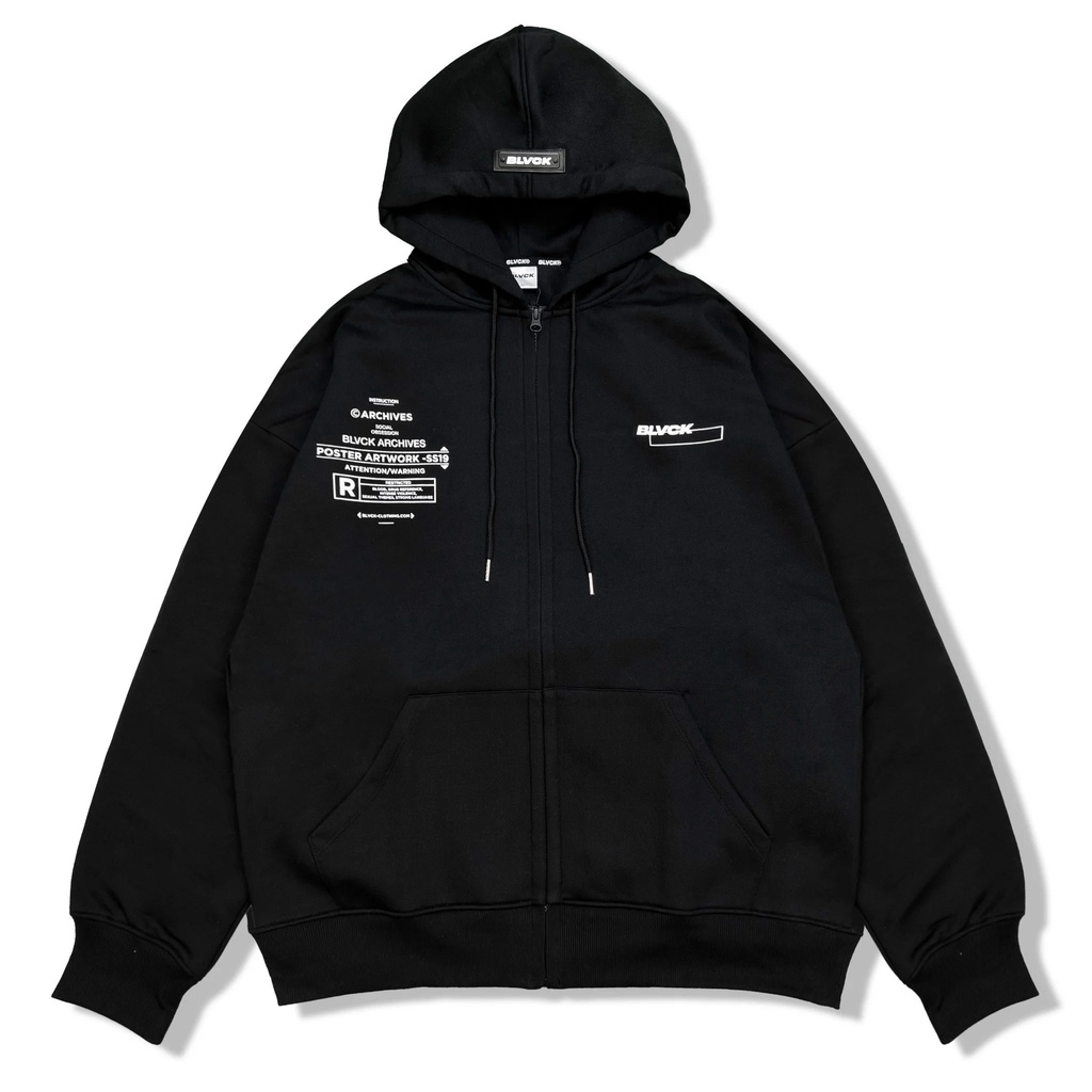 Áo Hoodie zip BLVCK ISM - nỉ bông màu đen