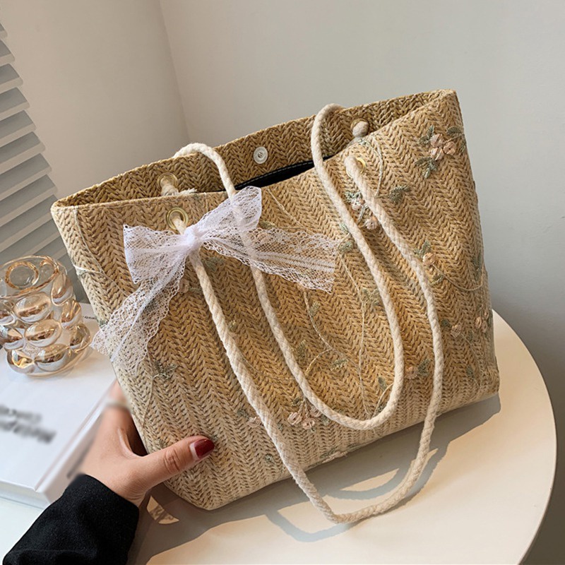 Túi xách vải canvas in hình tranh sơn dầu thời trang mùa hè cho nữ