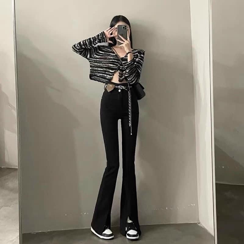 MÃ 778- QUẦN LOE GÂN XẺ GẤU 2 MÀU