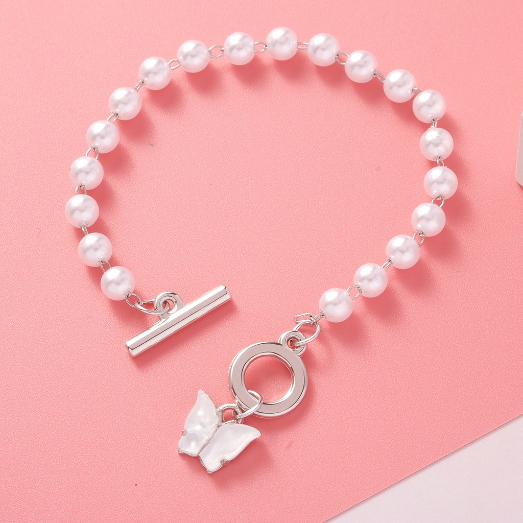 Vòng Tay Hai Lớp Đính Hạt Ngọc Trai Phong Cách Thời Trang Hàn Quốc