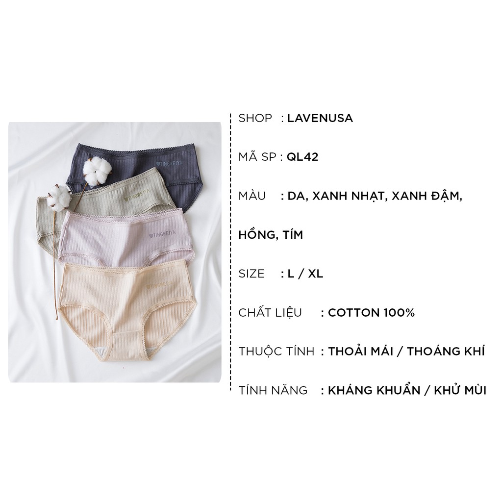 Quần lót nữ cotton cao cấp viền ren kháng khuẩn siêu đẹp QL42 | BigBuy360 - bigbuy360.vn
