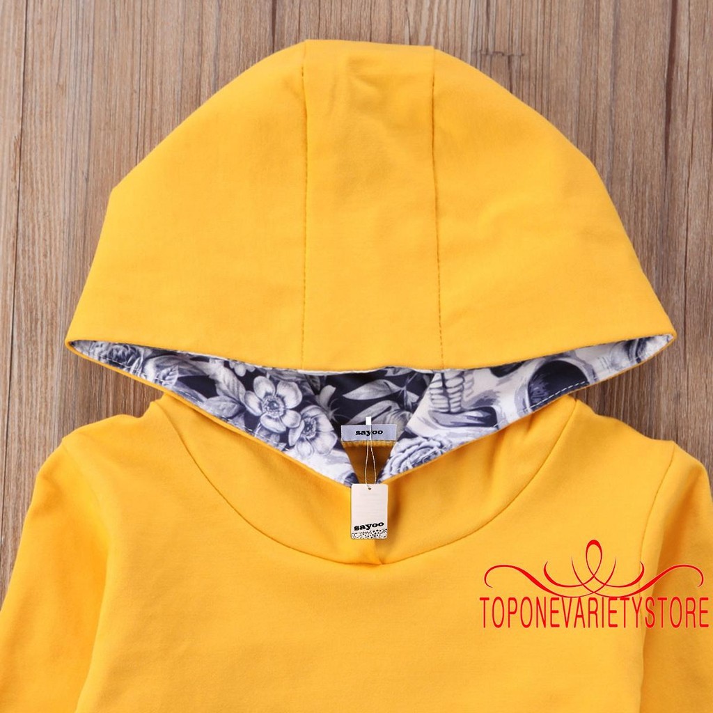 VSO-2pcs Newborn Baby Boy Girl Skull Hooded Sweater Tops+Pants Outfits Set