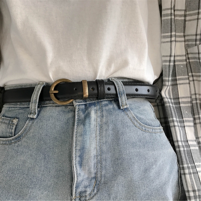Thắt Lưng Màu Đen Phong Cách Hàn Quốc Cổ Điển Dễ Phối Đồ