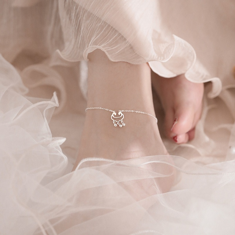 Lắc Chân Bạc S925 Thiết Kế Khóa Hình Ổ Khóa Đơn Giản Phong Cách Vintage | BigBuy360 - bigbuy360.vn