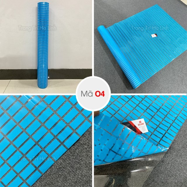 Decal dán kính họa tiết kẻ ô - giấy dán kính trang trí cửa sổ, phòng tắm khổ 1m