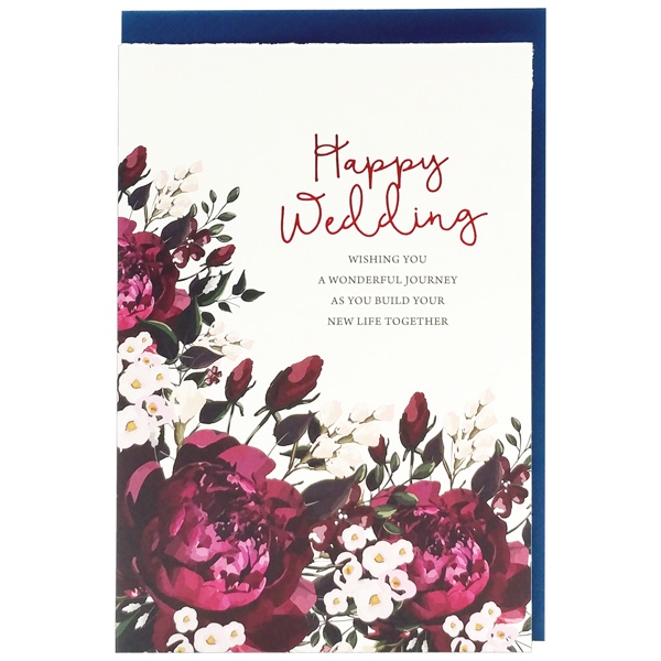 Thiệp Chúc Mừng Ép Nhũ Cao Cấp - Greenwood WDP02 - Happy Wedding