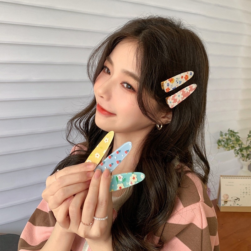 Kẹp Tóc Họa Tiết Hoa Dễ Thương Phong Cách Hàn Quốc