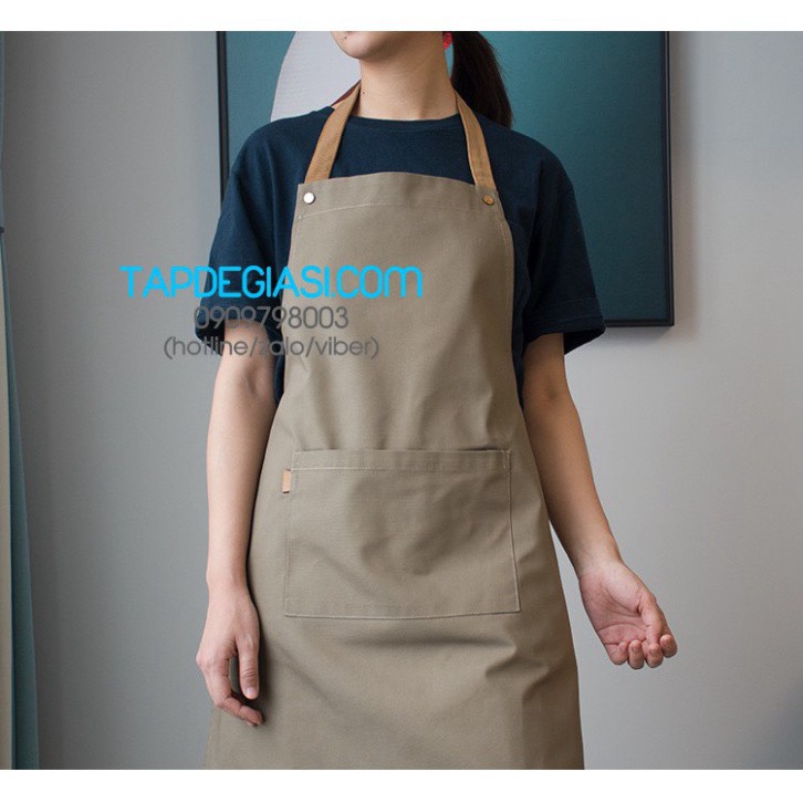 Tạp dề pha chế cao cấp cho nhân viên phục vụ Nam Nữ 3 nút bấm S032