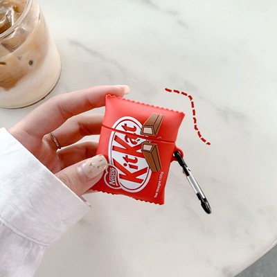 Cute Airpods 1 2 pro case Nestle Kitkat chocolate 3D soft silicone protective cover for apple wireless bluetooth headset