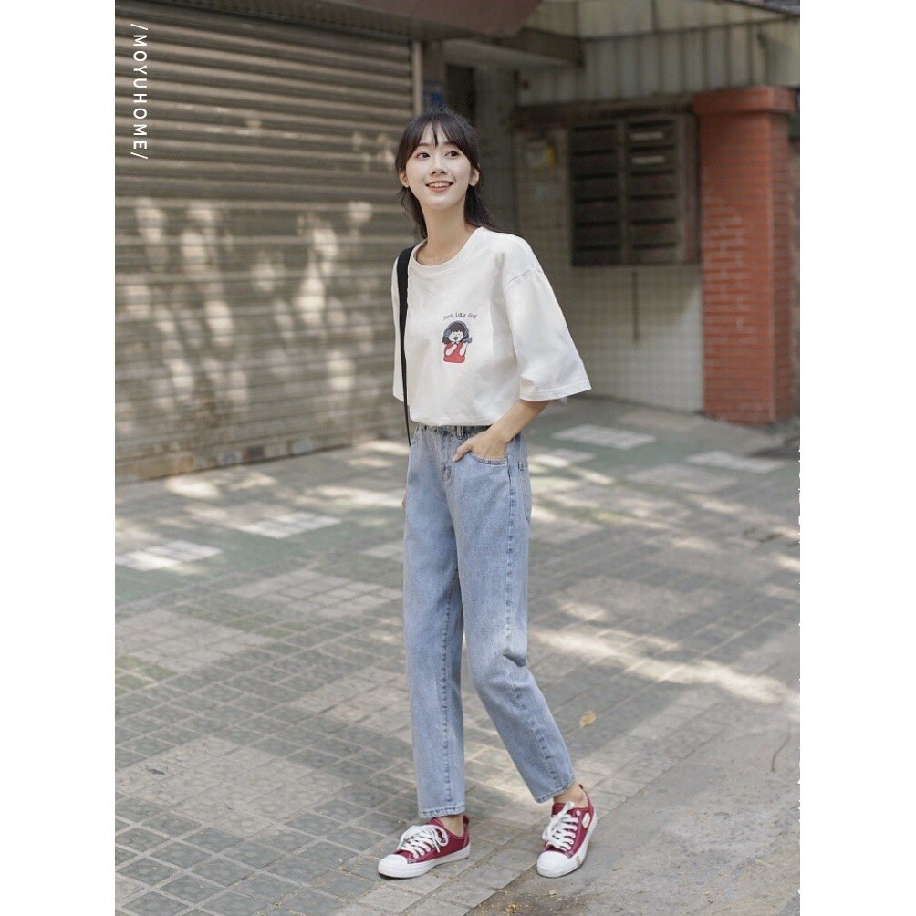 Quần jean Baggy, Quần jean ống đứng, dáng ống suông đứng, rộng nữ TX01 style hàn quốc | BigBuy360 - bigbuy360.vn