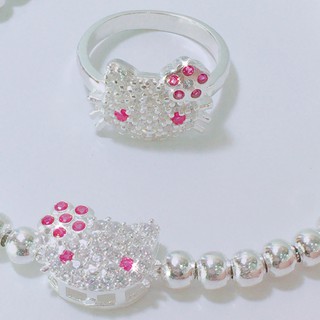 Nhẫn trẻ em bạc Hello Kitty đáng yêu NTE0123 - trang sức BNJ