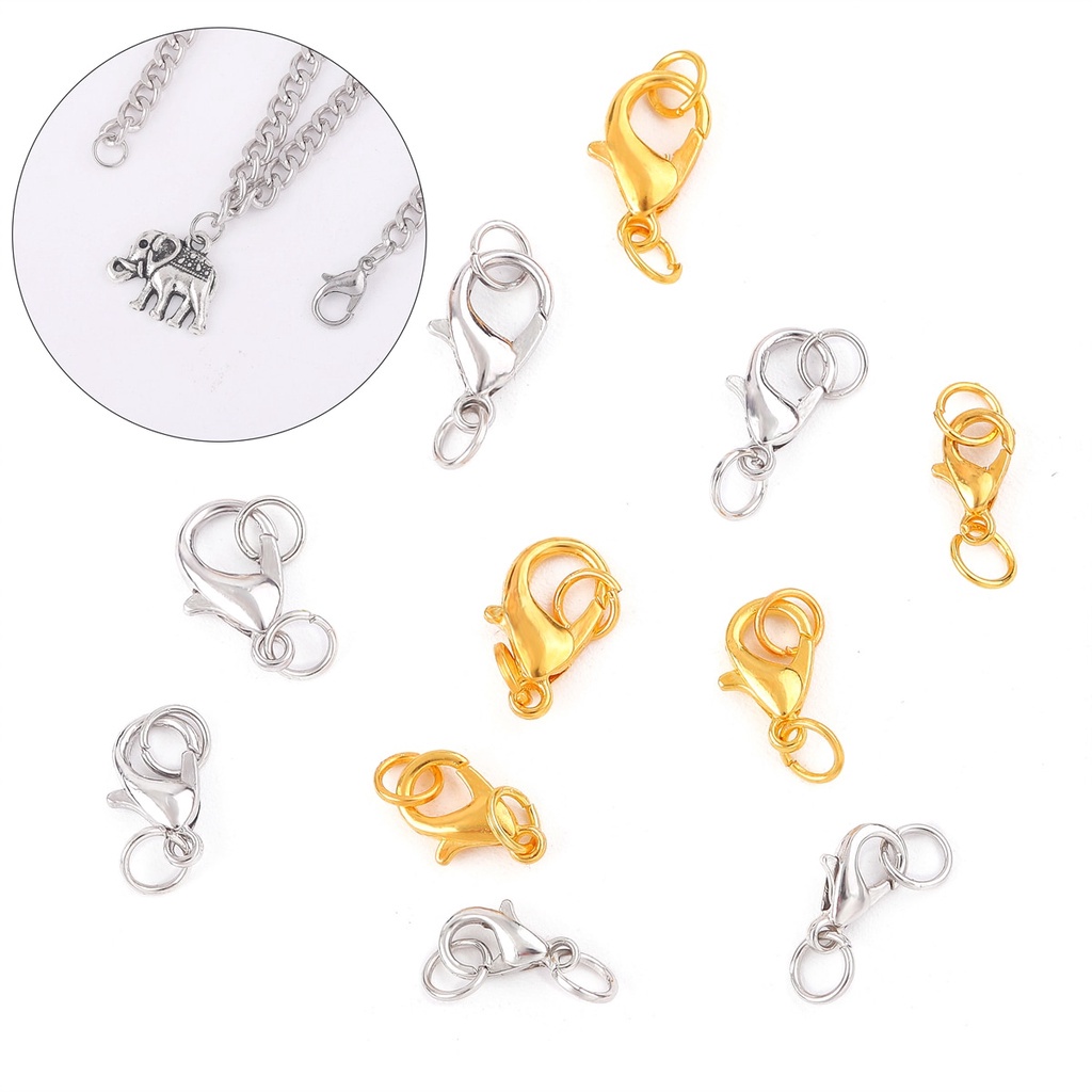 Set 10 móc cài tôm hùm Beadia có khoen làm đồ trang sức DIY