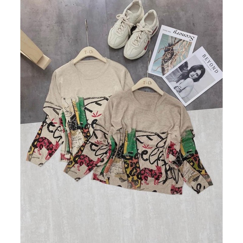 Áo len hoạ tiết vẽ màu đẹp nhiều hình