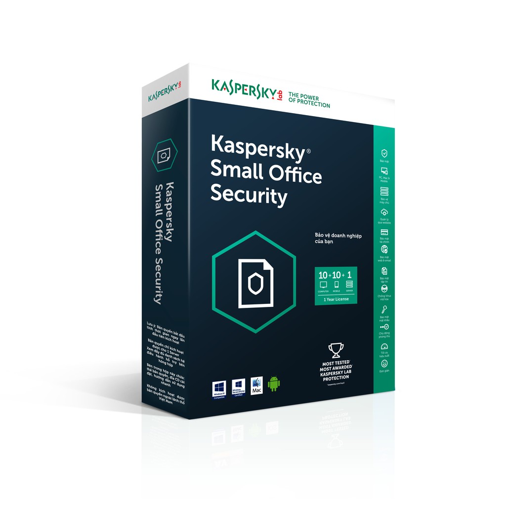 [Mã ELRESHOCK giảm 10% đơn 100K] Phần Mềm Kaspersky Small Office Security cho 1 Server + 5-10PC (1Year) | BigBuy360 - bigbuy360.vn