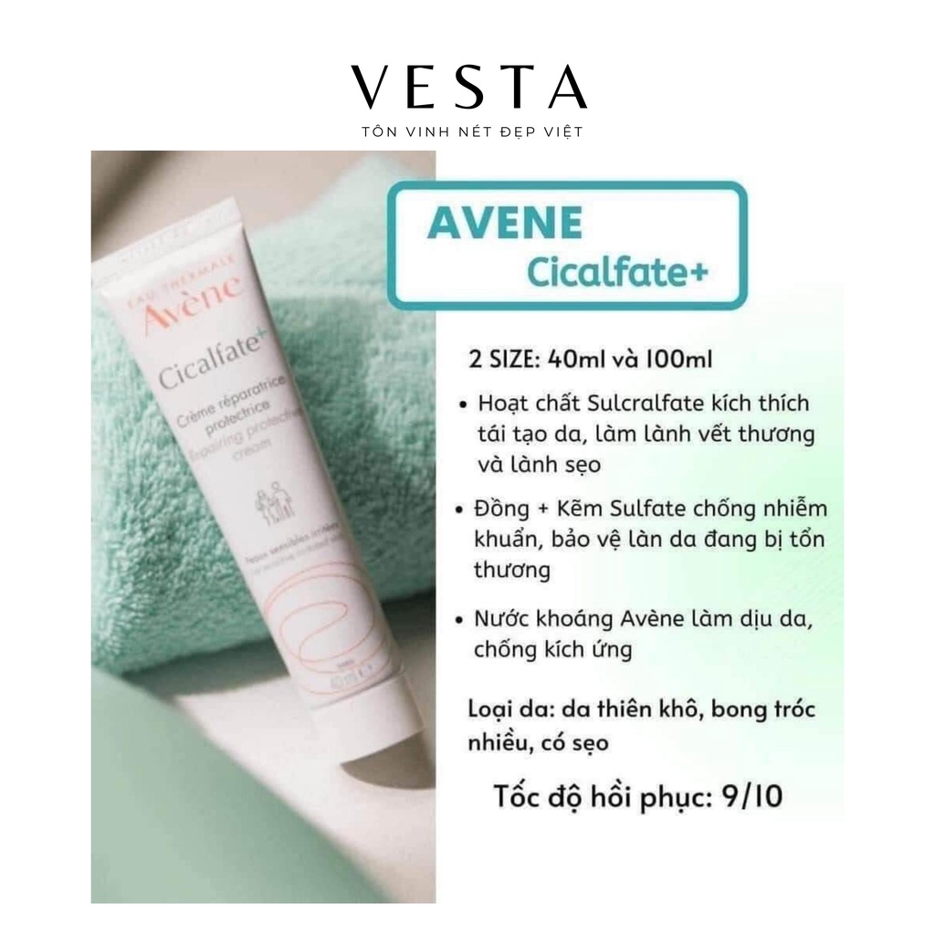 Kem Dưỡng Ẩm Avene Cicalfate Repair Cream - Kem Dưỡng Phục Hồi Da - Kem Tái Tạo Da Mặt  Avène Cicalfate