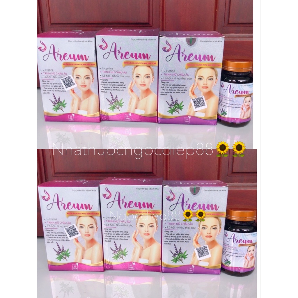 Viên uống nội tiết tố - AREUM - Tăng sinh lý nữ - Đẹp da ( Lọ 30 viên )